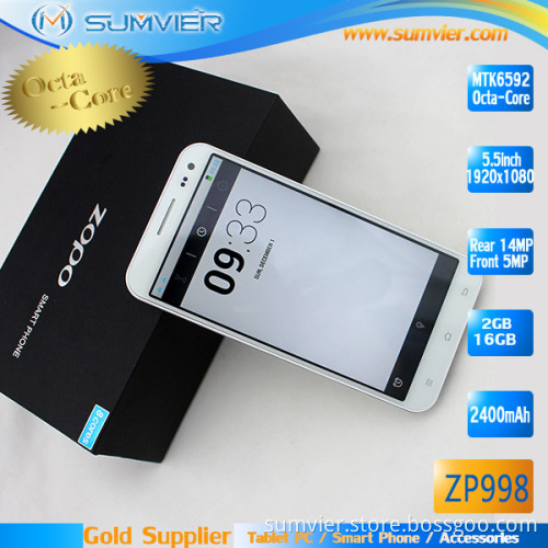 Zopo Zp998 5.5" Mtk6592 Octa Core Android 2+16g Mobile Phone